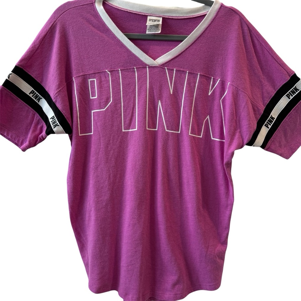 PINK Victoria's Secret Pink Boyfriend Jersey V-Neck Tee